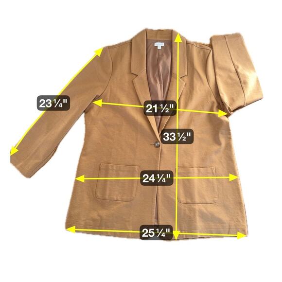 Garnet Hill Stretch Knit Relaxed Blazer in Praline Camel 18 Neutral Minimalist - Picture 8 of 8